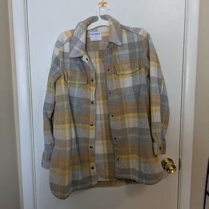 Old Navy Women's Utility Jacket - Gray and Yellow Plaid